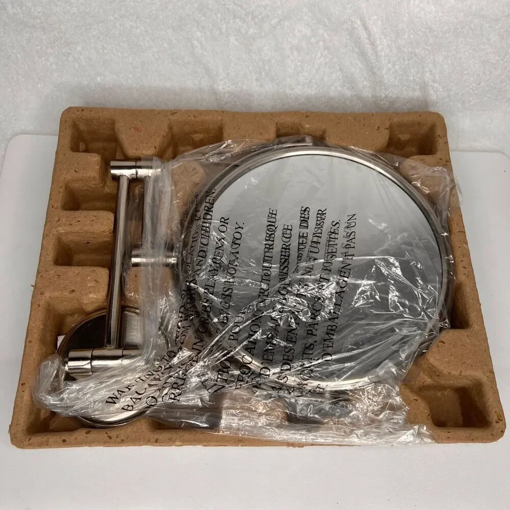 Giagni Wall Mounted Magnifying Mirror Brushed Nickel Shaving Bathroom 788342